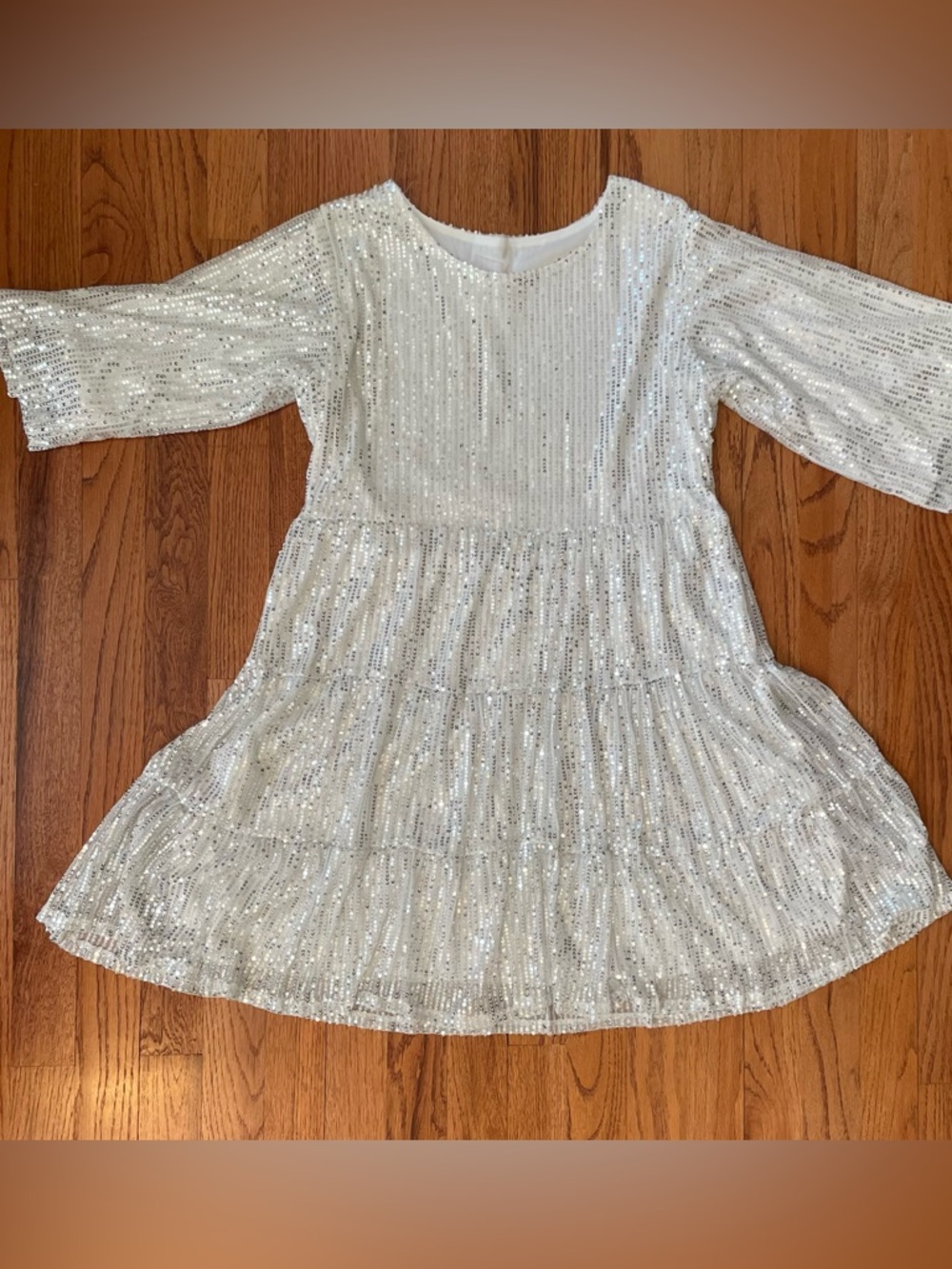 Athena Full Sequin Mini Dress. Small.🪩❤️Silver Sequins. - Picture 5 of 10